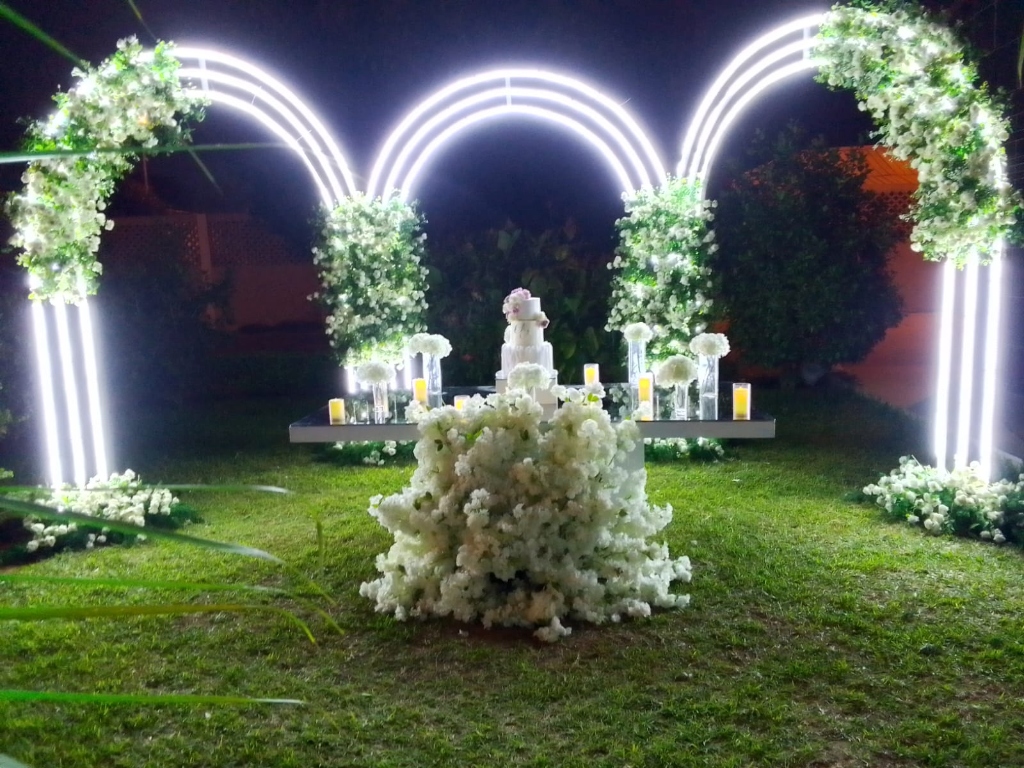 Cenário de Jardim Iluminado